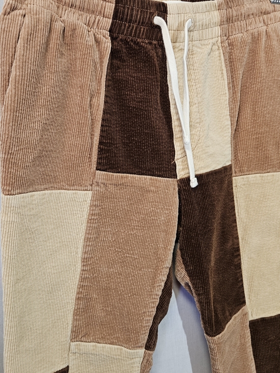 Mens Pacsun Patchwork Corduroy Jogger Pants - Brown/Beige - Picture 7 of 14